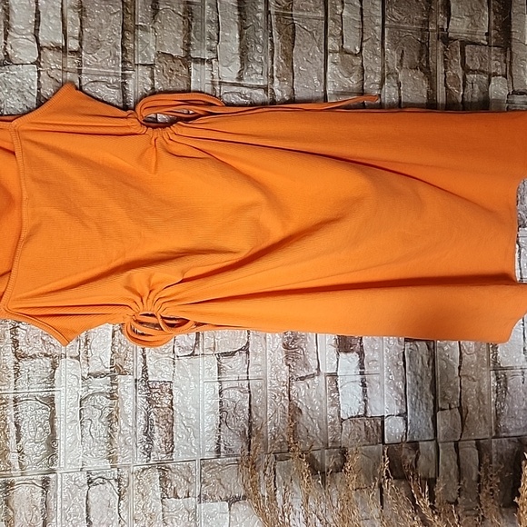 Zara Orange Sleeveless Dress Size L - Picture 3 of 11